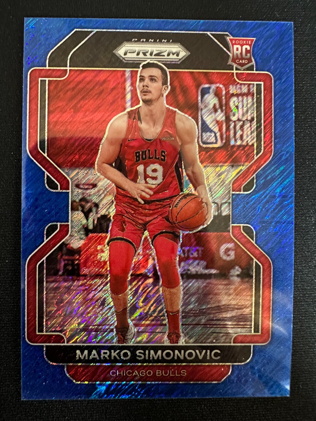 2021-22 Panini Prizm Basketball Marko Simonovic RC FOTL Blue Shimmer 22/30
