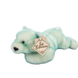 Dan Dee Collectors Choice Plush Blue Polar Bear Stuffed Animal RARE Mohair 15" - Picture 1 of 6