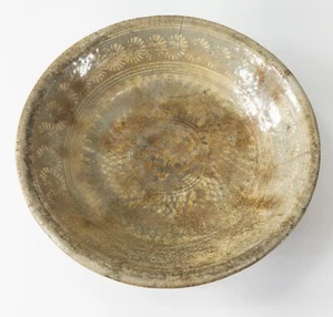 Antique Korean Joseon or Japanese Muromachi Celadon Buncheong Ware Bowl - Picture 1 of 13