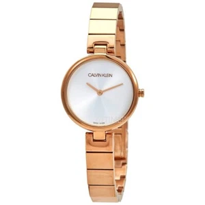 Calvin Klein Quartz Silver Dial Ladies Rose Gold Bracelet Watch K8G23646 NIB - Picture 1 of 5