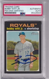 Bobby Witt Jr SIGNED Rookie PSA/DNA RC 2020 Topps Heritage SP #202 AUTOGRAPHED - Picture 1 of 3