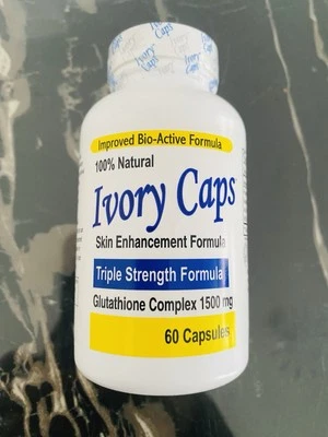 Ivory Caps Glutathione Skin Whitening Capsules. 1500mg. AUTHENTIC.