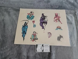 1980's VINTAGE DEMONS Hand drawn Tattoo Flash Art from Tattoo Blue Macomb IL - Picture 1 of 20