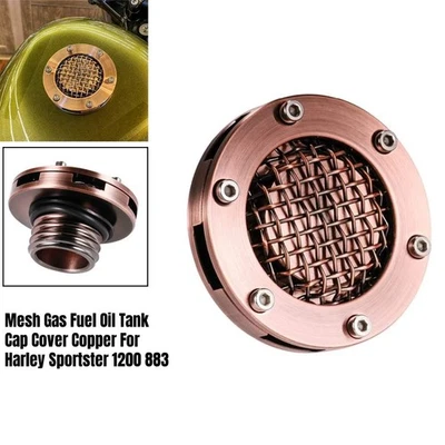 CNC Aluminum Motorcycle Mesh Fuel Gas Tank Cap Cover For Harley Sportster 1200 - Image 1 of 4