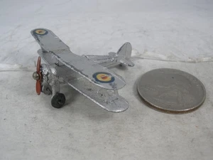 PREWAR Dinky Toys #60p GLOSTER GLADIATOR BIPLANE, 1937-1941, VERY NICE CONDITION - Picture 1 of 10