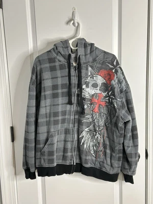 Y2K Route 66 Zip Up Hoodie Fleece Lined RARE Size XL - Image 1 of 4