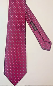 Dolcepunta Red Foulard 100% Silk Luxury Hand Made Italy Men's Tie Necktie - Picture 1 of 5