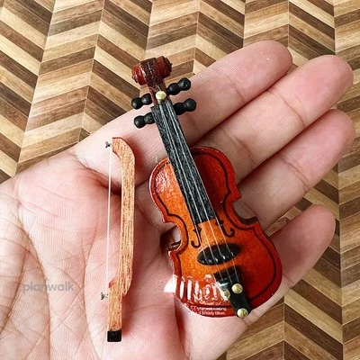 Accesorios Escala 1/12 Casa de Muñecas Miniaturas Violín Globo Balance Adornos Retro Foto 1 de 4