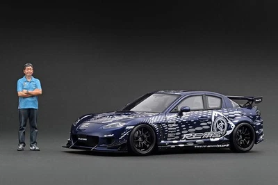 Ignition Model Ig3243 1/18 Mazda Rx-8 Se3P Re Amemiya Blue Metallic With Mr. Ame - Image 1 of 4