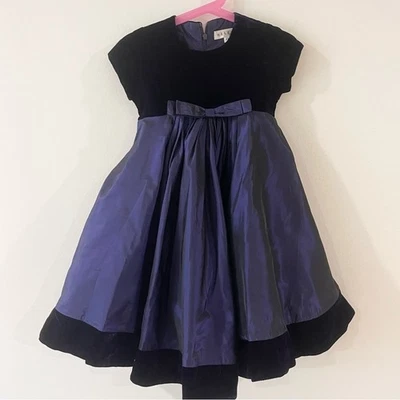 Helena Elegant Purple Velvet and Taffeta Kids Holiday Dress Girls size 4T - Image 1 of 4