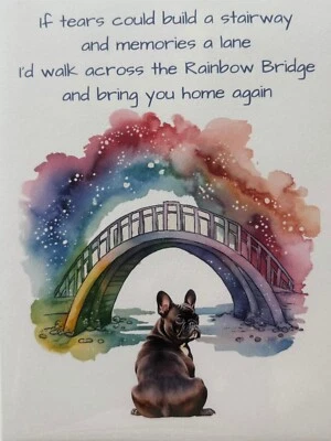 Tarjeta de felicitación de simpatía de una mascota perro puente arco iris env. & Sello hecho a mano Foto 1 de 4