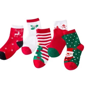 Christmas Socks for Kids 5 Pack Holiday Gift Set Fun Designs for Boys and Girls - Picture 1 of 7