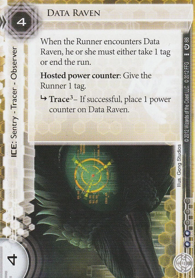 ANDROID NETRUNNER CARD - DATA RAVEN - Image 1 of 1