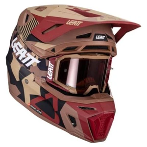 2024 LEATT Moto 8.5 Motocross Composite Helmet Ruby Stone Free Goggles Adults - Picture 1 of 5