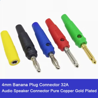 4mm Banana Plug Connector 32A Audio Speaker Connector Pure Copper Gold Plated - image 1 of 4