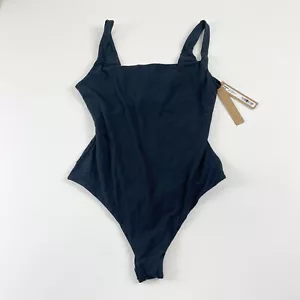 Skims Fits Everybody Square Neck Bodysuit Womens Small Black NWT NEW - Picture 1 of 7