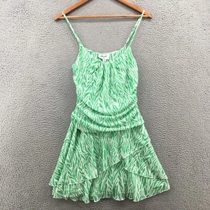 Mini Vestido Solero Diane Von Furstenberg Para Mujer Mediano Verde Malla Tirantes Borde Acanalado - Imagen 1 de 15