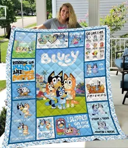 Bluey Family Funny Gift Blanket Quilt - Picture 1 of 3