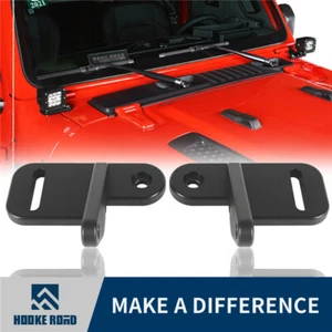 Hooke Road A-Pillar Light Mount Brackets For 18-24 Jeep Wrangler JL Gladiator JT - Picture 1 of 12