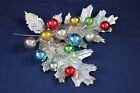 Vintage Christmas Garland Wall Table Door Decoration Silver Foil Leaf Glass Ball