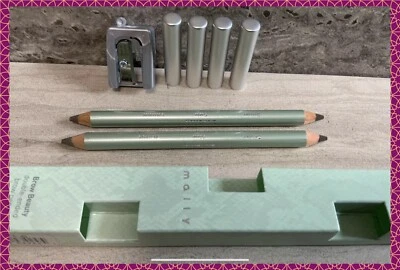  Mally Brow Beauty Double-Ended Brow Pencil Duo + Sharpener *SABLE* BNIB  - Image 1 of 4