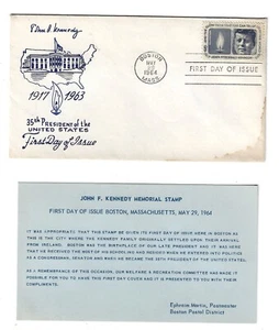 John F Kennedy 35th President of The United States First Day of Issue Stamp 1964 - Picture 1 of 2