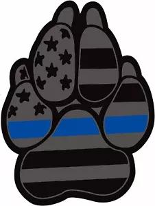Calamita Bandiera Americana Cane Zampa K9 Auto Emblema (3"x4", Nero con Linea Blu) 2pz - Foto 1 di 5