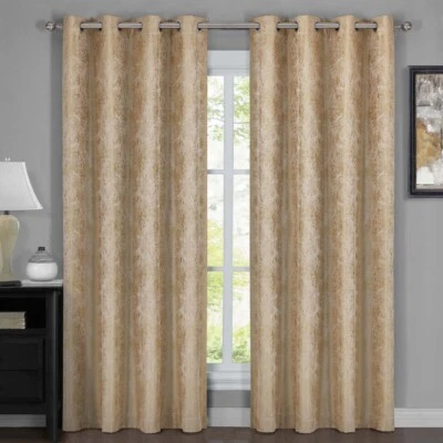 Bali Set of 2 100% Blackout Curtains Upscaled Abstract Thermal Insulated Grommet - Image 1 of 4