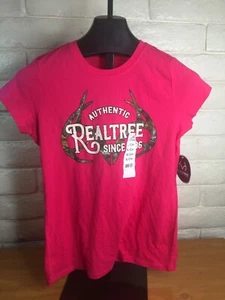 Camiseta RealTree Auténtica Niña - Niño Pequeña - Rosa con Logo - Nueva con Etiquetas - Imagen 1 de 7