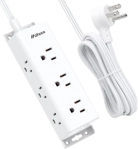 Surge Protector Power Strip - 9 Widely Spaced Multi Outlets, Wall Mount, 3 Side - Bild 1 von 7