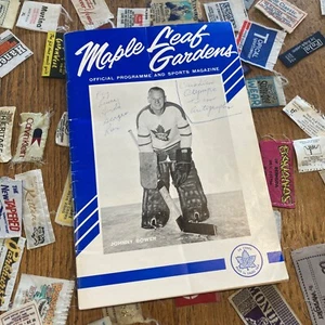 1964 Vintage Maple Leaf Gardens Programme and Ticket Stubs Johnny Bower Marked - Picture 1 of 14