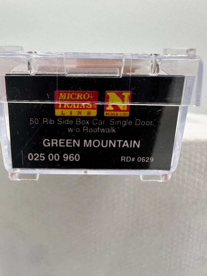 Green Mountain, 50' Rib Side Box Car, Single Door w/o Roofwalk, Rd# 0629, NIB - Image 1 of 2