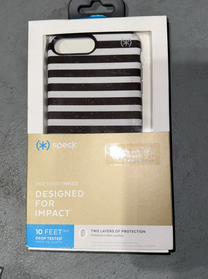 Estuche Speck Apple iPhone 6S Plus 7 Plus 8 Plus Presidio Tintado Dorado Moteado Foto 1 de 3