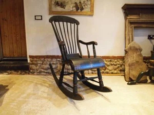 Chair rare Boston rocking chair original paint c1840 - Picture 1 of 12