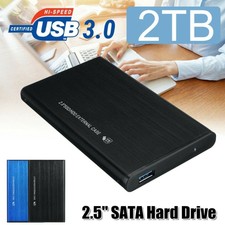 2.5" 2TB External Hard Disk Drive USB3.0 HDD Storage CASE Devices For PC Lap'