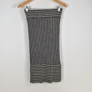 Rachel Roy womens knit skirt size XS midi straight black white striped 044811 - Picture 1 of 10