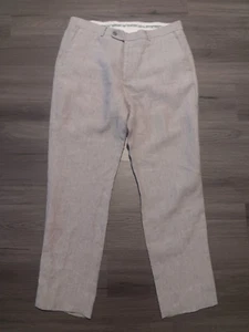 Joseph Abboud Herren grau 00 % Leinen kariert Anzughose Größe 34 x 32 tatsächlich 34 x 29,5 - Bild 1 von 6