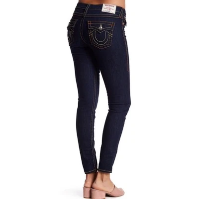 True Religion Women 32x30 Super Skinny W/Flap OM Big T Stretch Jeans Body Rins - Image 1 of 4