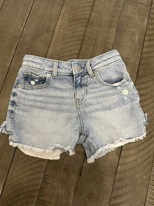 cat and jack Flower girls denim Stretch shorts Size Medium (8) - Picture 1 of 6