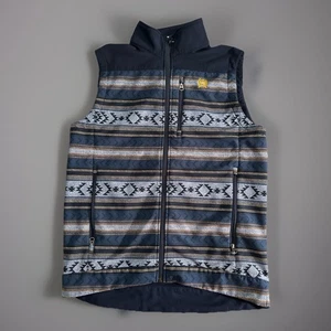 Cinch Weste Small Aztec Southwest blau gestreift durchgehender Reißverschluss Rodeo - Bild 1 von 5