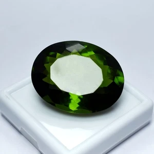 Lab-Created Excellent Oval Cut Green Amethyst 72.15 Ct CERTIFIED Loose Gemstone - Picture 1 of 6