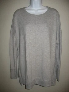 Time and Tru Hacci Tunic Top Shirt Sz XL Light Gray Womens Crew Neck Long Sleeve - Picture 1 of 8