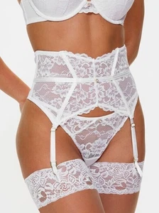 Ann Summers Sexy Lace Waspie - White - Sizes S - L - Picture 1 of 5