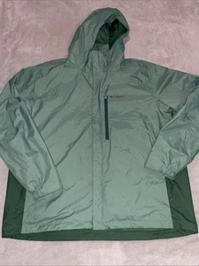 Men’s Columbia Jacket XXL Green Full Zip Omni Tech Ripstop Hooded NWOT - Picture 1 of 11