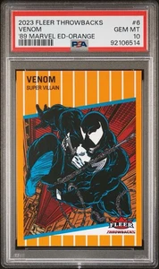 2023 Fleer Throwbacks โ89 #6 Venom Orange /489 PSA 10 ๐ - Picture 1 of 2