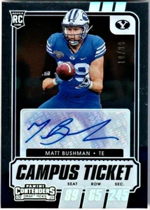 2021 Contenders MATT BUSHMAN RC Foil Auto #/99!!! Chiefs BYU - Picture 1 of 1