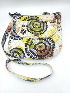 Vera Bradley Cocoa Moss Saddle Hipster Crossbody Handbag Zip Closure Retired - Picture 1 of 6
