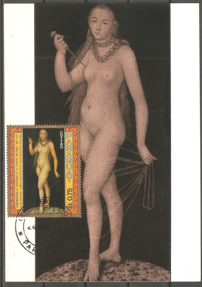 Paraguay 1970 MAXIMUM CARD WOMAN PAINTING Lucrezia by Lucas Cranach - Image 1 of 1