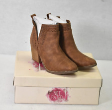 Not Rated Women's Shaina Camel Tan Laser-cut Western Bootie Boot Size 7.5 M US