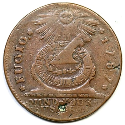 1787 19-SS R-5 Fugio Colonial Copper Coin  - Image 1 of 2
